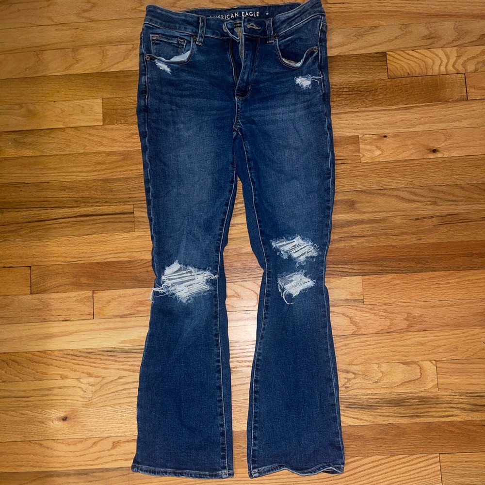 Women's Blue Distressed Jeans
